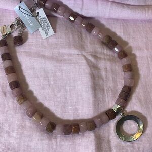 Chico's Pink and Brown Beaded Necklace